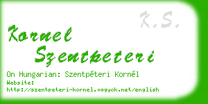 kornel szentpeteri business card
