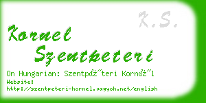 kornel szentpeteri business card